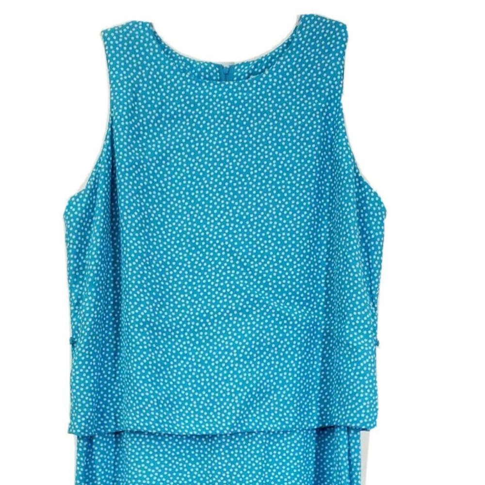 Dressbarn Women's Sleeveless Polka Dots Long Dress - Picture 9 of 10